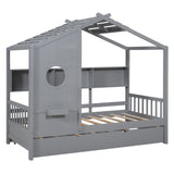 Modern Design House Bed With Storage Shelf