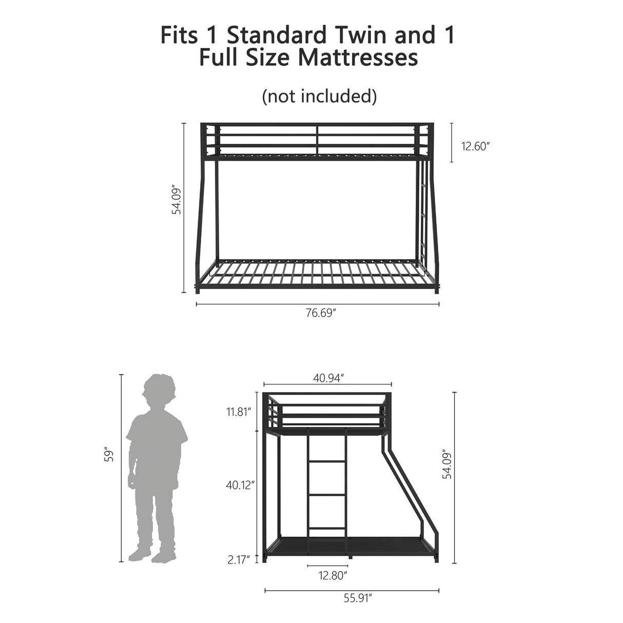 Adam - Metal Bunk Bed