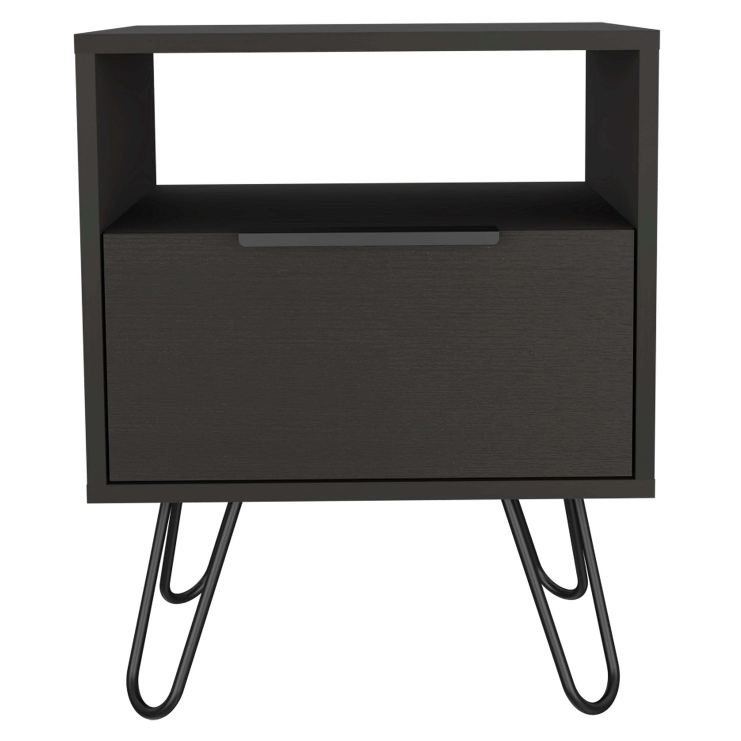 Vienna Nightstand, Shelves, Hairpin Legs