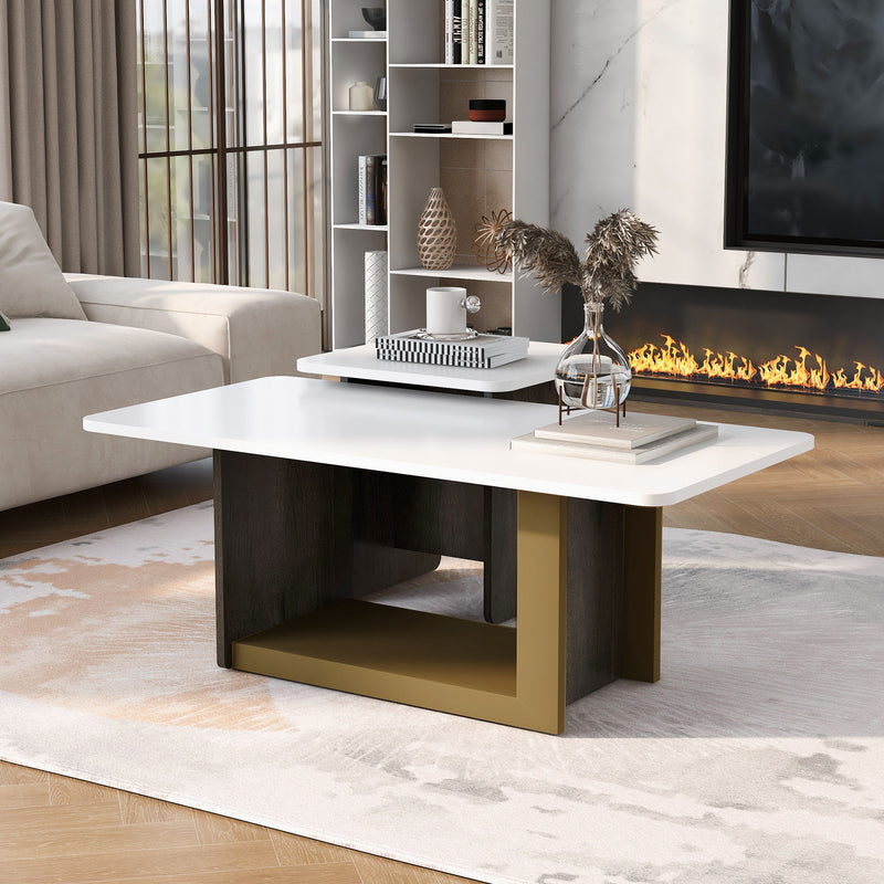 Small Square Coffee Table With End Table (Set of 2)
