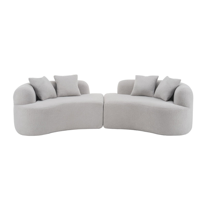 Curved 4 Seater Full Compression Sponge Sofa