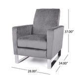 Bolt - Upholstered Recliner Chair With Stainless Steel Base - Gray / Chrome