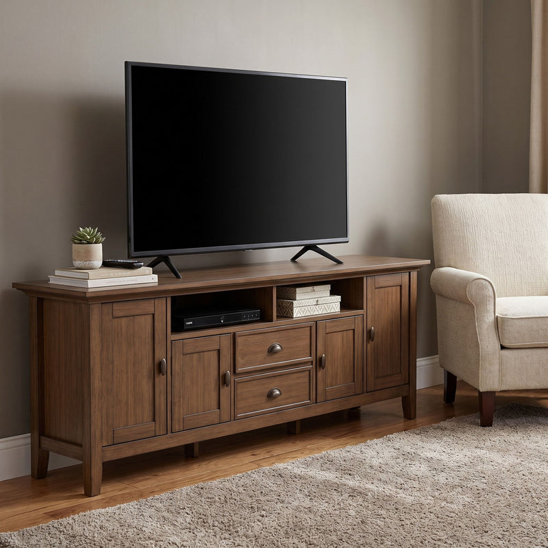 Redmond - TV Media Stand - Rustic Natural Aged Brown