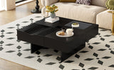 Unique Square Coffee Table With 3 Drawers