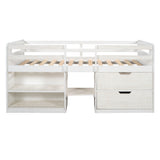 Loft Bed With Two Shelves And Two Drawers