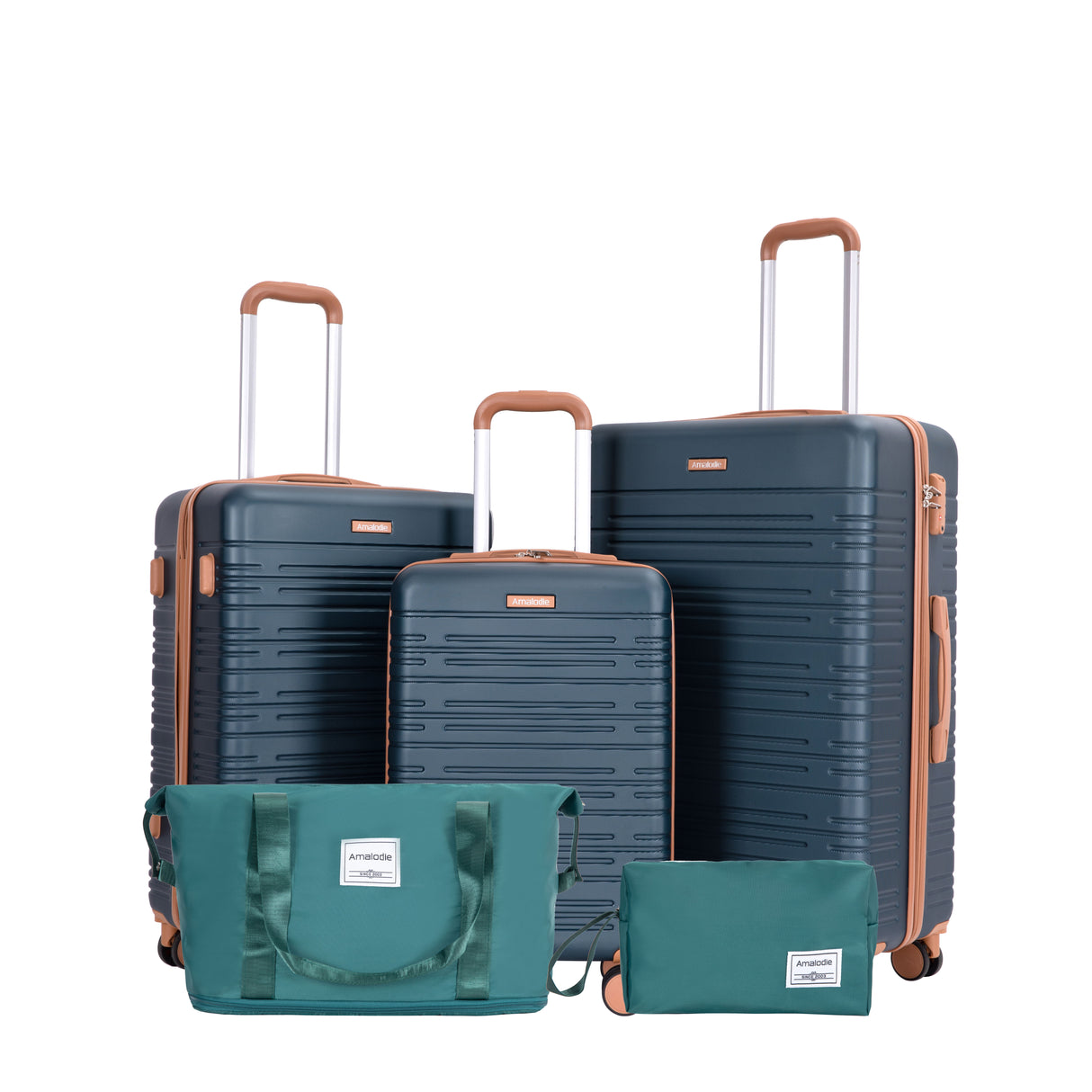 5 Piece Set Hard Case Spinner Wheels Luggage Sets With Tsa Lock