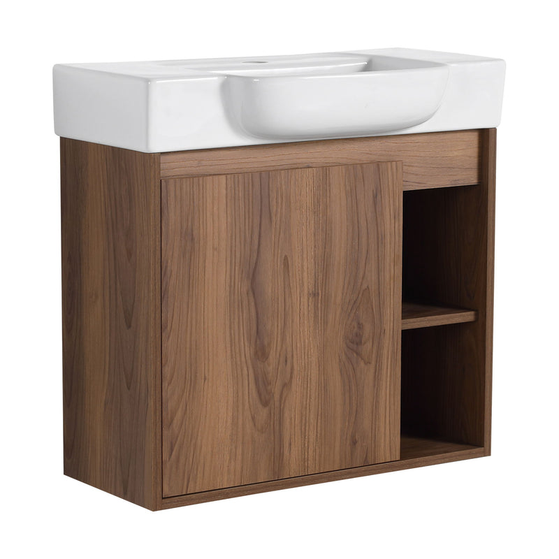 Wall Mounted Bathroom Vanity With Sink & Soft Close Door
