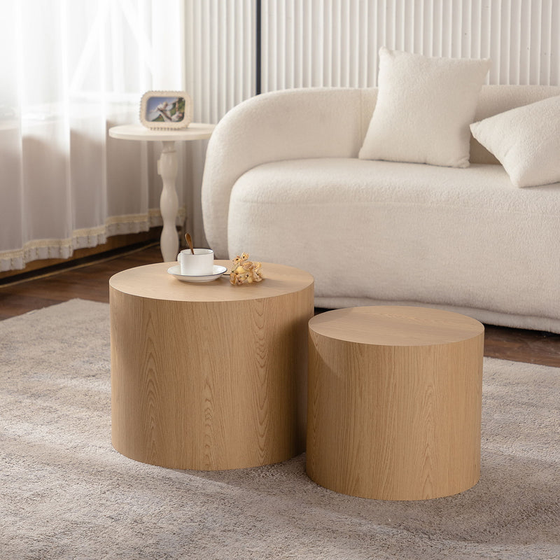 Round Nesting Coffee Table For Small Space (Set of 2)