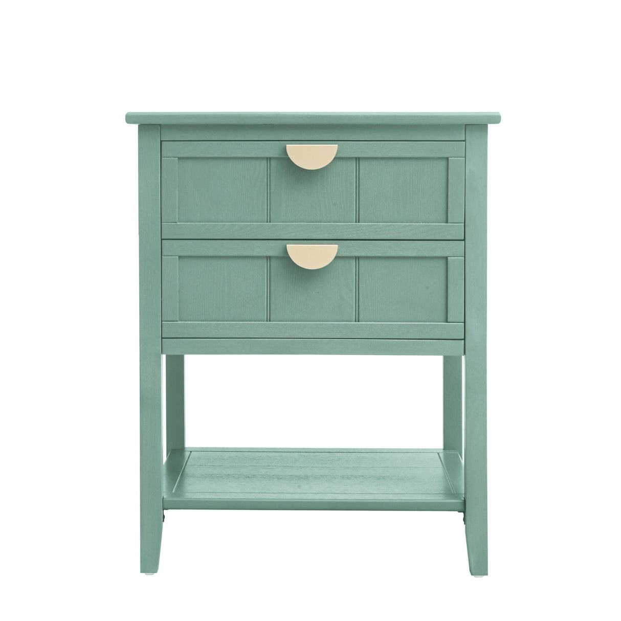 2 Drawer Side Table, American Style, End Table, Suitable For Bedroom, Living Room, Study