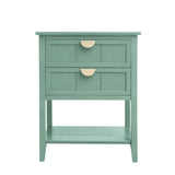 2 Drawer Side Table, American Style, End Table, Suitable For Bedroom, Living Room, Study
