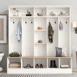 Minimalist Shoe Cabinet With Cube Storage & Shelves