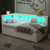 Upholstered Platform Bed With USB Ports And LED Belt