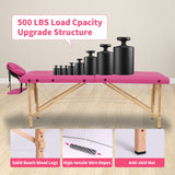 Massage Table Portable Massage Bed Lash Bed With Carrying Case Spa Table Height Adjustable, Salon Bed Face Cradle Bed - Rose