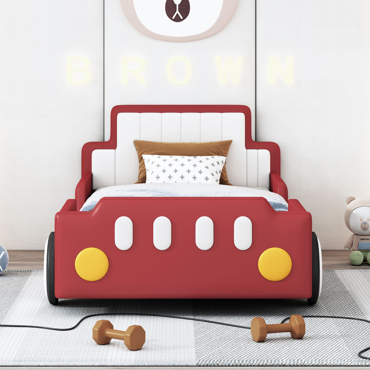 Race Car Shaped Platform Bed With Wheels