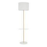 Chloe - Contemporary Shelf Floor Lamp - Clear / White