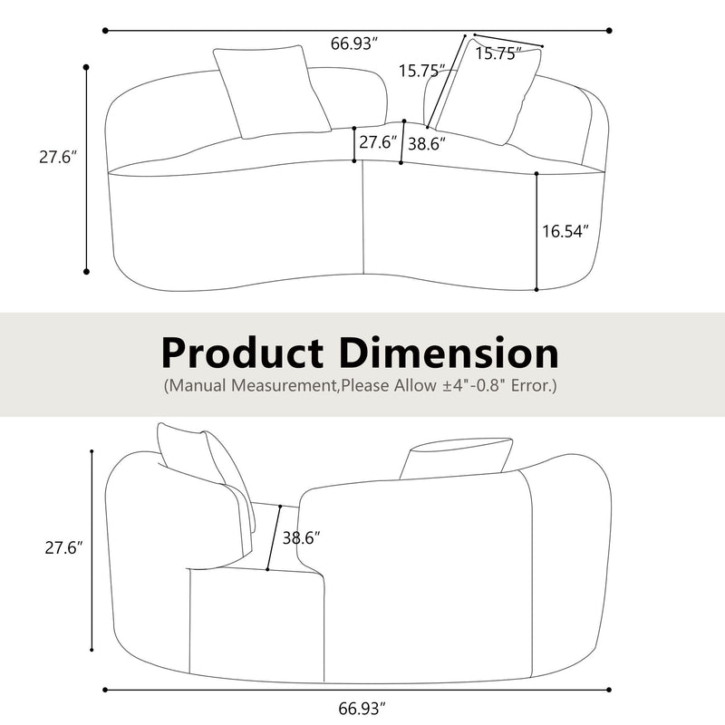 Modern Curved Loveseat