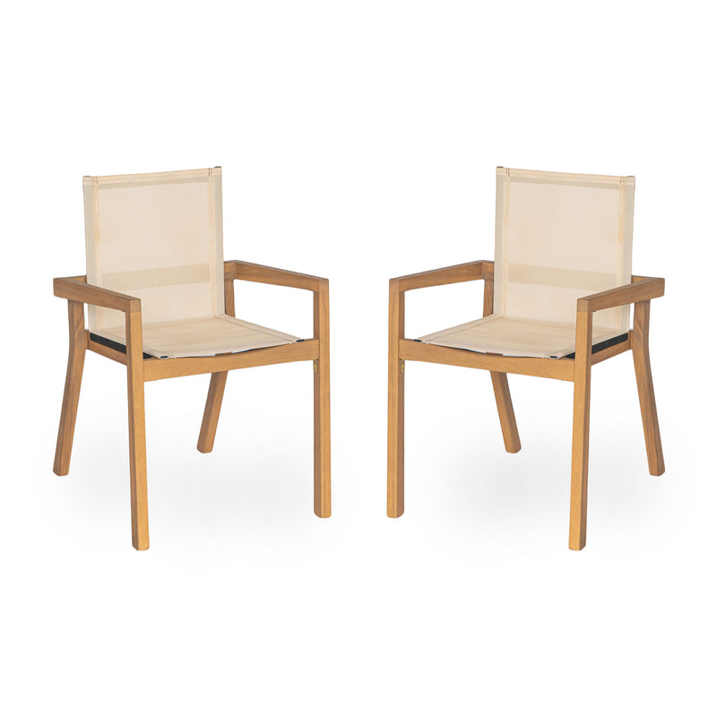 Belfast - Dining Chair With Acacia Wood Frame And Seating (Set of 2)