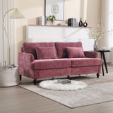 Mid Century Modern Chenille Fabric Loveseat Sofa, 2 Seat Upholstered Couch