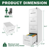 Premium Drawer File Cabinet With Lock, Metal Vertical Design, A4 Legal / Letter Size