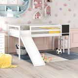 Loft Bed With Slide, Stair And Chalkboard