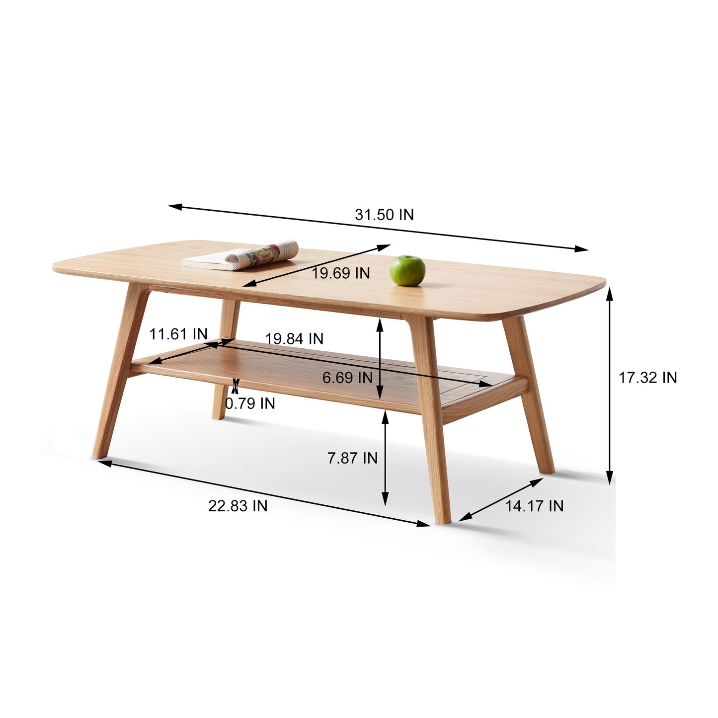 Center table Low Table 100% solid wood Top plate Desk Coffee table Width 80 x Depth 50 x Height 44 cm Study desk Work from home Easy to assemble Natural wood with storage shelf Natural writing desk