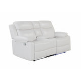 Blanche - Reclining Loveseat With LED Lights And Built In Speakers - White