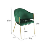 Modern Upholstered Dining Chair With Frame And Plush Velvet