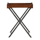 Tray With Cross Base - Brown / Steel Gray