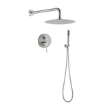 Elegant 10" Round Rain Shower Head And Handheld Set With Adjustable Tilt And Dual Modes