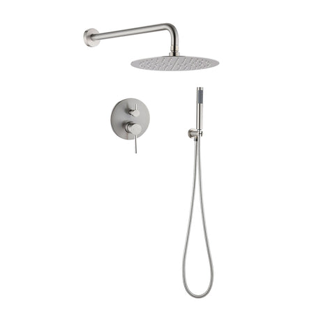 Elegant 10" Round Rain Shower Head And Handheld Set With Adjustable Tilt And Dual Modes