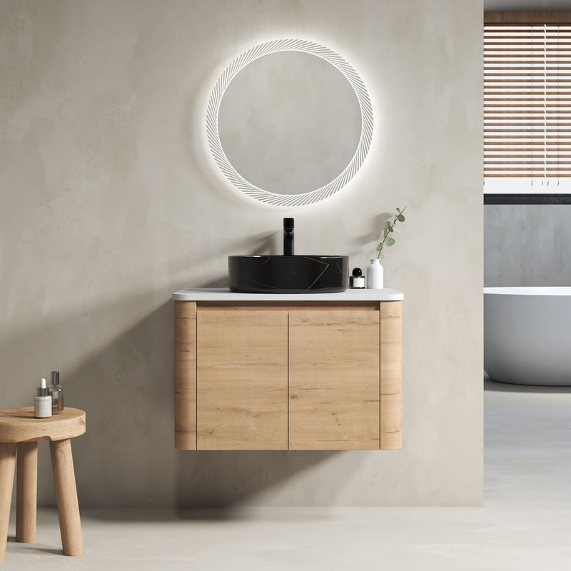 Wall Mounted Bathroom Vanity With Art Sink & 1 Soft Close Door