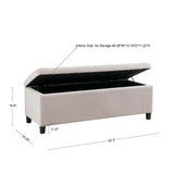 Elegant Design Tufted Top, Soft Close Storage Bench, Upholstered Fabric Solid