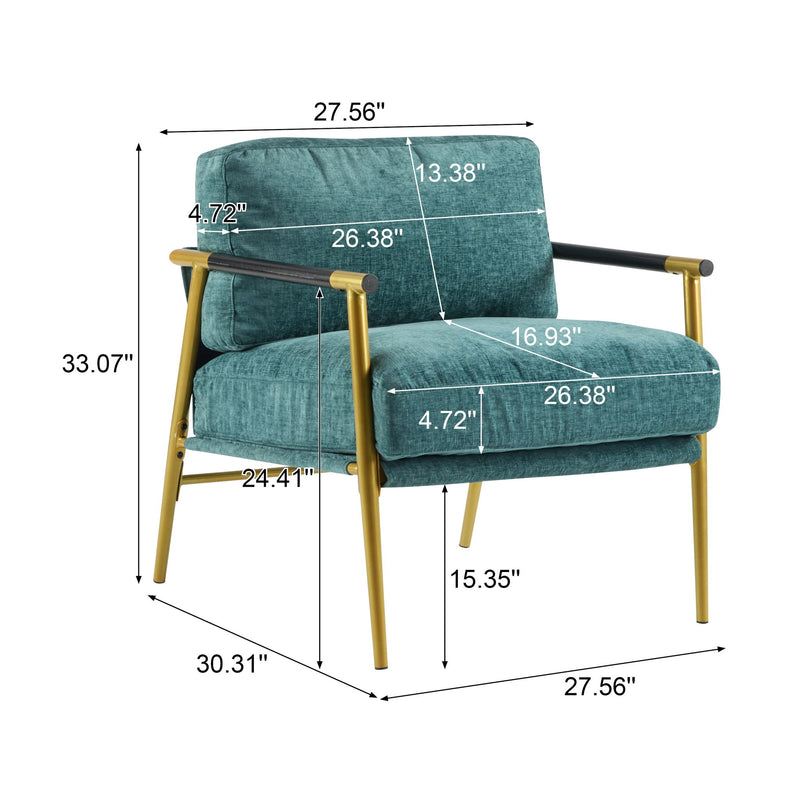 Modern Accent Chair With Cushions, Cozy Seating