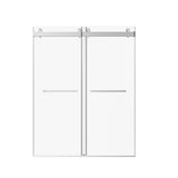 Frameless Double Sliding Soft-Close Shower Door, 3 / 8" (10Mm) Thick SGCC Tempered Glass Door, Matte