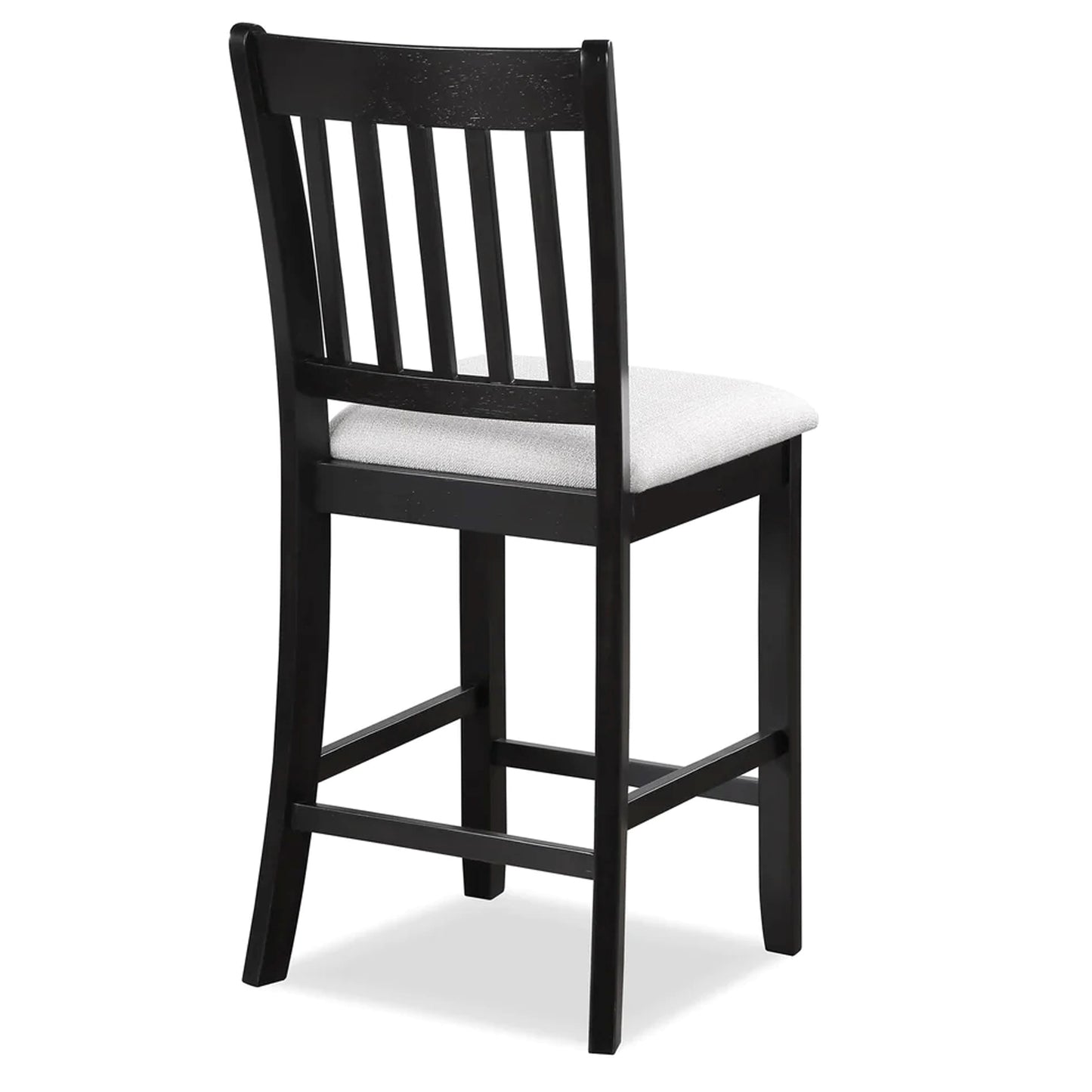 Casual Seating Black Finish Chairs Set of 2 Rubberwood Transitional Slatted Back Design Dining Room Furniture Counter Chairs