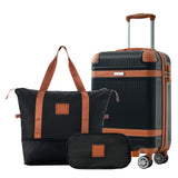 Hardshell Luggage Sets 3 Piece Carry On Suitcase Double Spinner Wheels With Tsa Lock