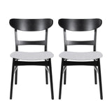 Mid Century Dining Chairs With Cushioned Seats And Wood Frame (Set of 2)