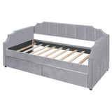 Upholstered Daybed With Drawers, Slat Support