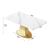 Modern Artificial Stone Panel Stainless Steel Curved Legs, Can Accommodate 6 - 8 People