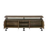 Ensata II - TV Stand - Rustic Oak / Black