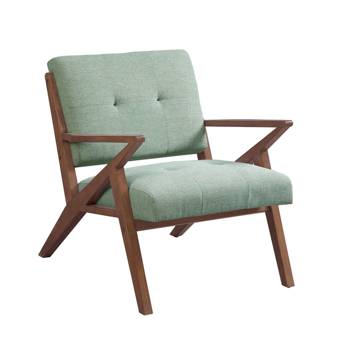 Lounge Chair With Tufted Upholstery And Solid Wood Frame