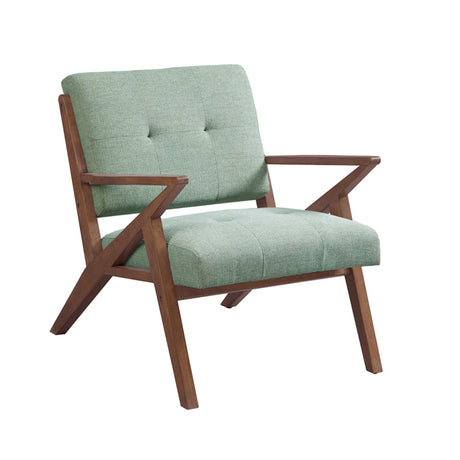 Lounge Chair With Tufted Upholstery And Solid Wood Frame
