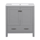 Bathroom Vanity With Single Sink, Combo Cabinet Undermount Sink, Bathroom Storage Cabinet With Two Doors And A Drawer, Soft Closing, Multifunctional Storage, Solid Wood Frame