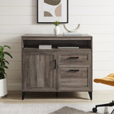 Modern Storage Secretary Desk With Keyboard Tray - Gray Wash