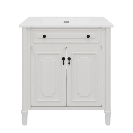 Vintage Bathroom Vanity With Sink, Rustic Cabinet With Soft Close Doors