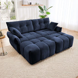 Elegant Sofa Set With Ottoman And Pillows, Textured Chenille, High Resilience Cushions