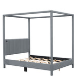 Canopy Platform Bed With USB And Type-C Ports