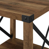 Farmhouse Metal X Table With Lower Shelf