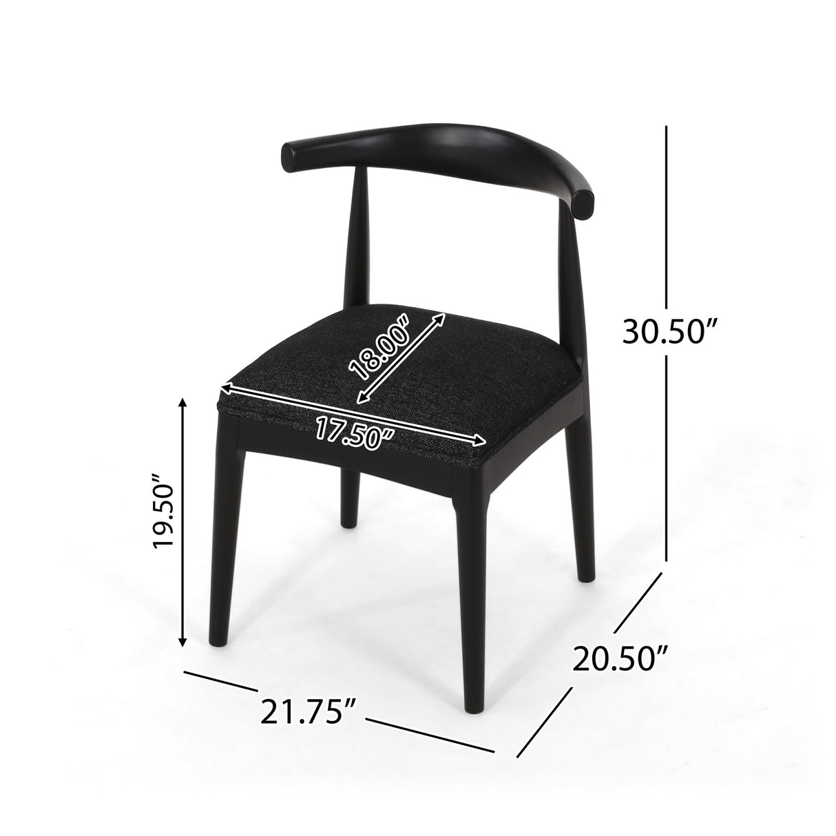 Mid Century Modern Dining Chair Set With Upholstered Seating