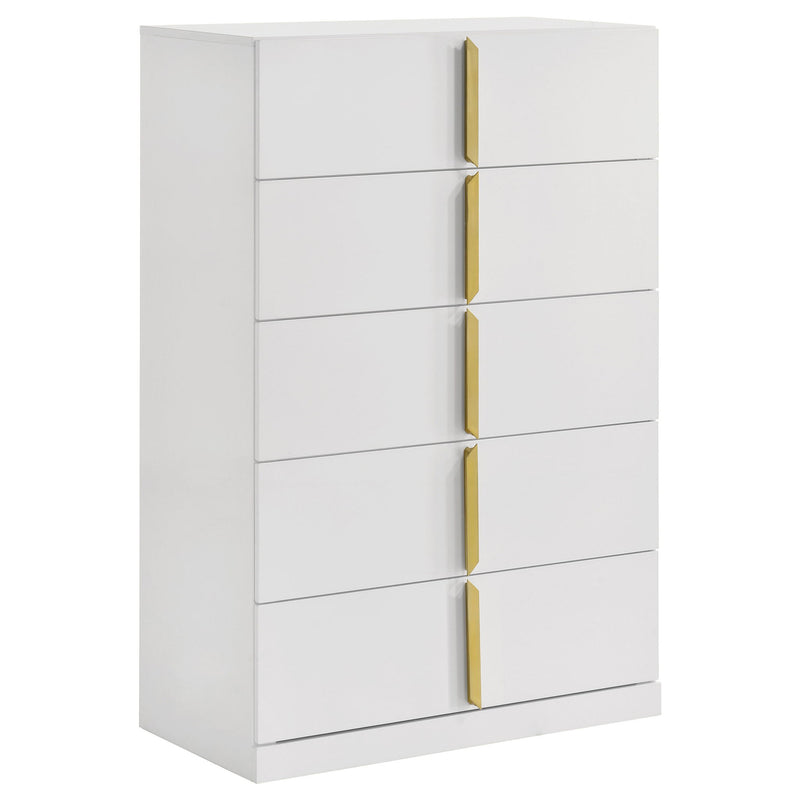 Lauryn - 5 Drawer Bedroom Chest - Gloss White